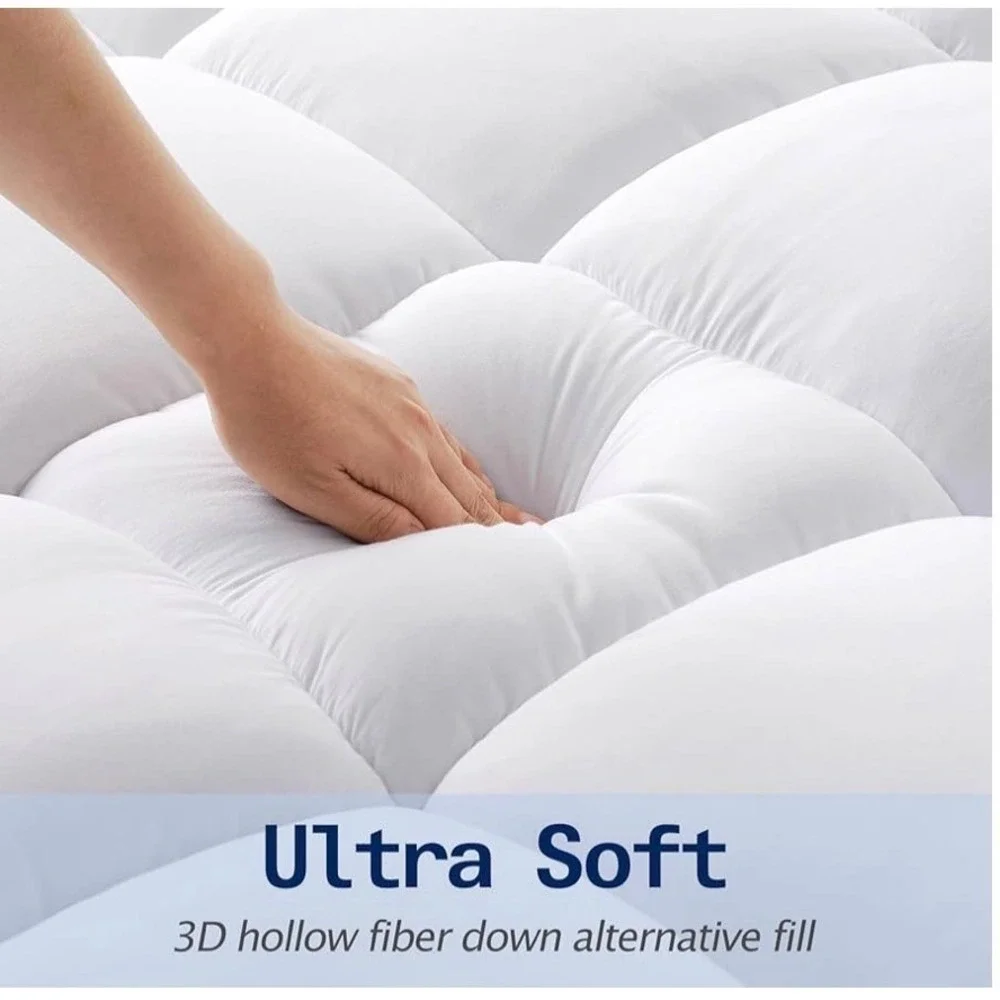 Eiayeebil Twin XL Extra Thick Mattress Topper Deep Pocket Down Alternative White